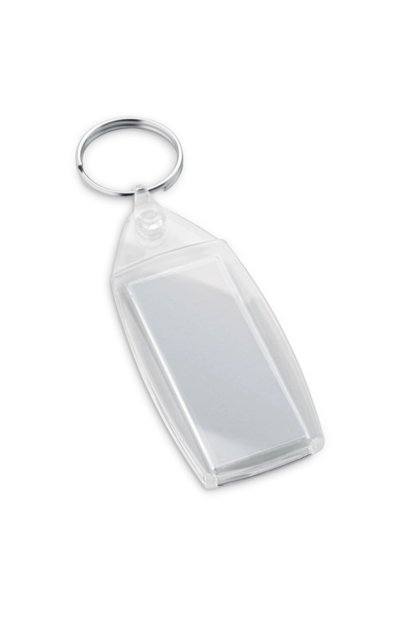 BELAIR. Porte-clés PS transparent en forme rectangulaire