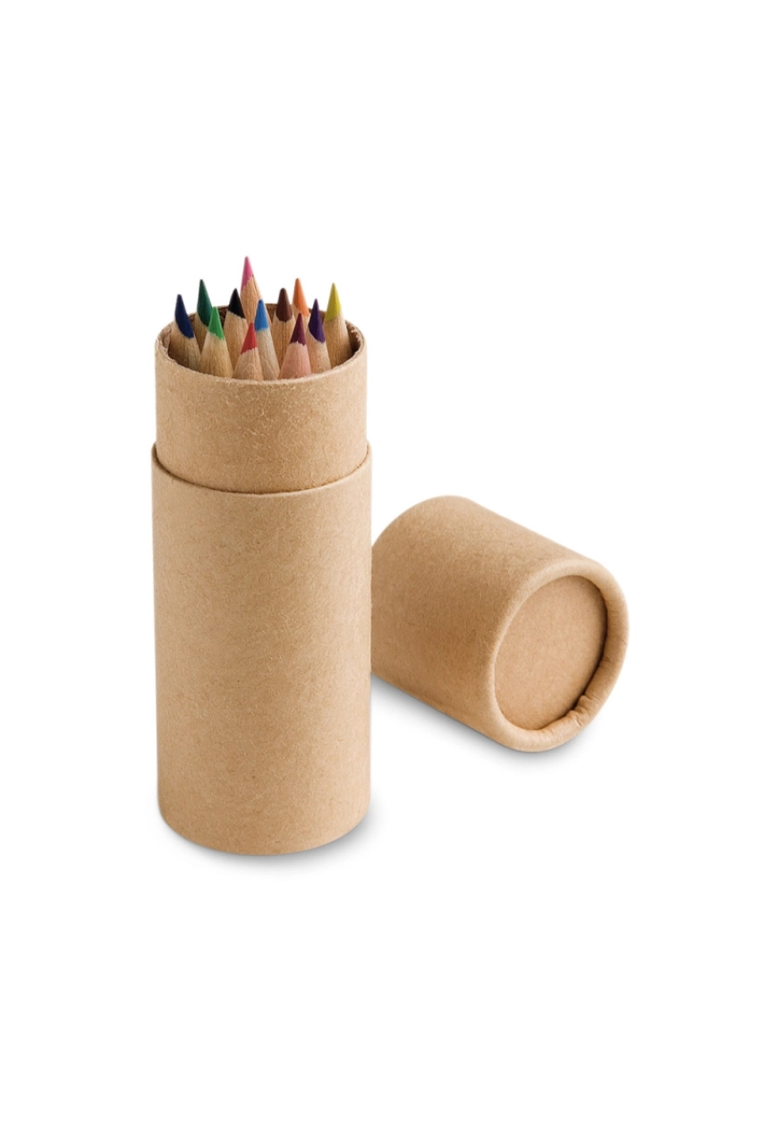 CYLINDER. Boîte avec 12 crayons de couleur