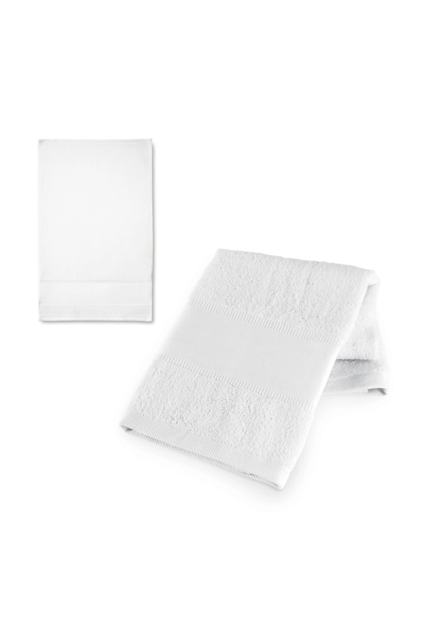 MALEK. Serviette de toilette multifonctionnelle et de bain (350g/m²) en coton et en coton recyclé