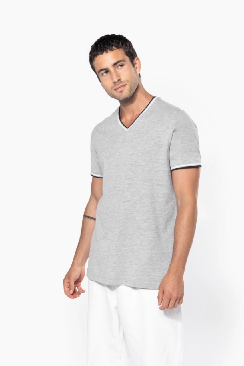 T-shirt maille piquée col V homme