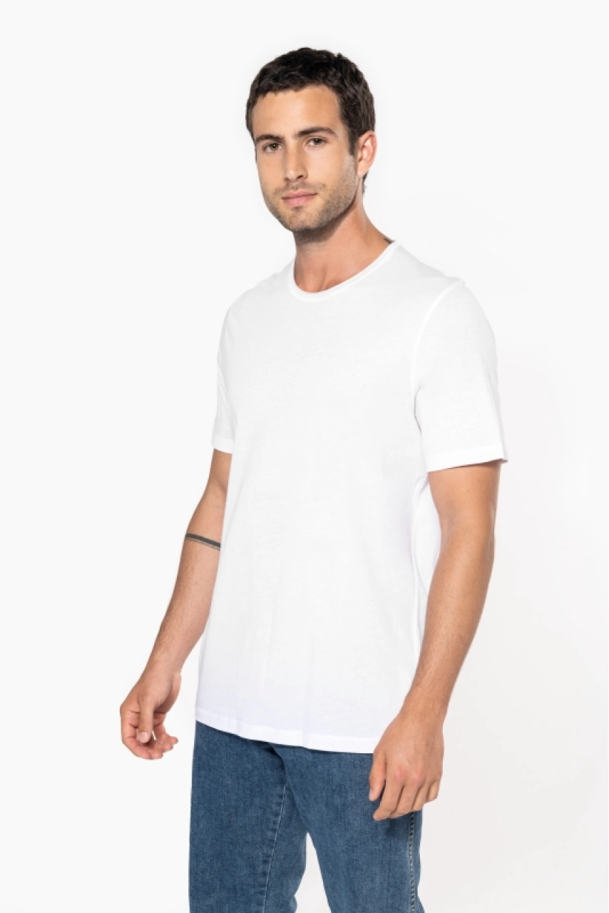 T-shirt Bio col à bords francs manches courtes homme