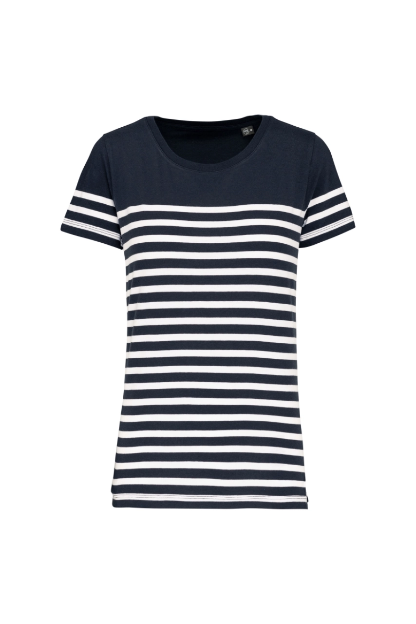 T-shirt marin col rond Bio femme