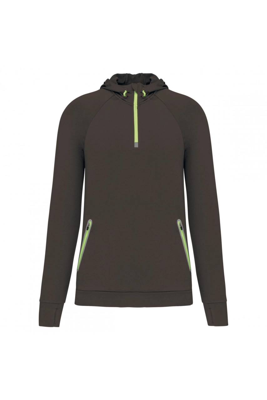 Sweat-shirt à capuche 1/4 zip sport unisexe