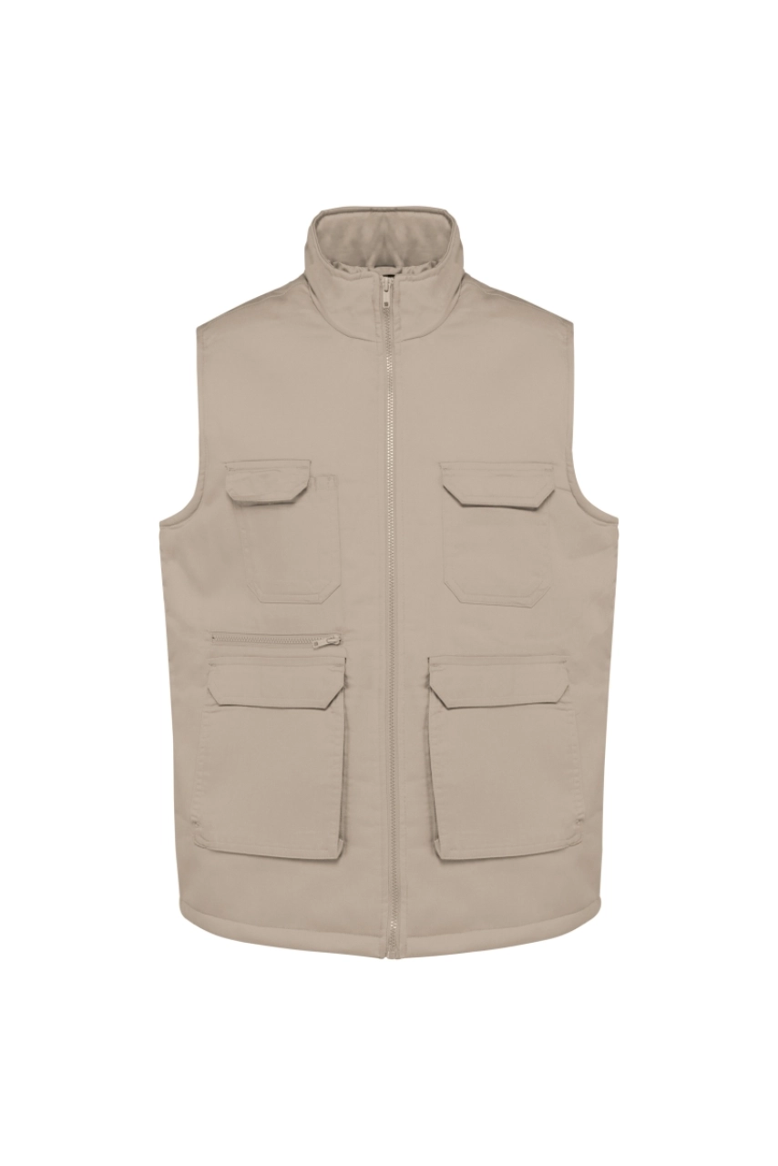 Gilet polycoton multipoches rembourré unisexe